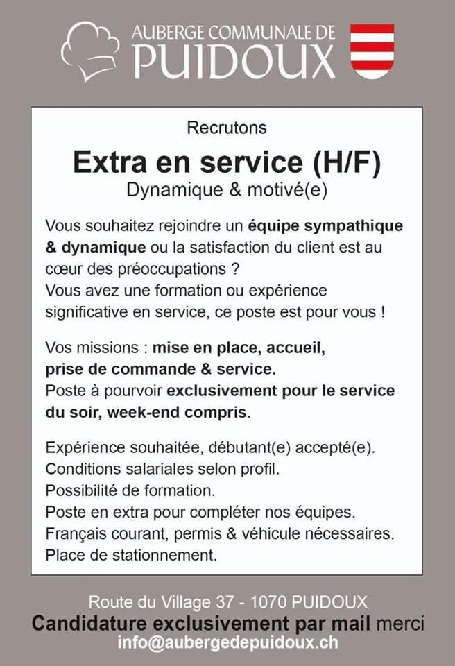 Recrutăm OSPĂTAR Servire Personal suplimentar pentru servire (Bărbat/Femeie) – photo 1
