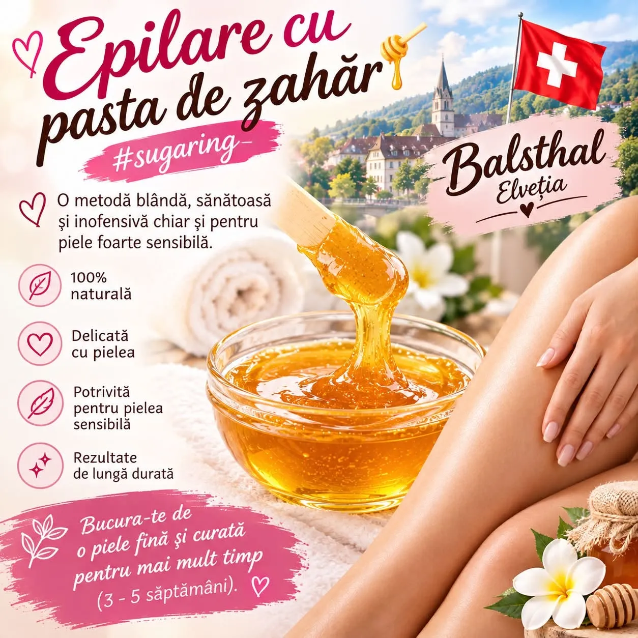Epilare cu pastă de zahăr