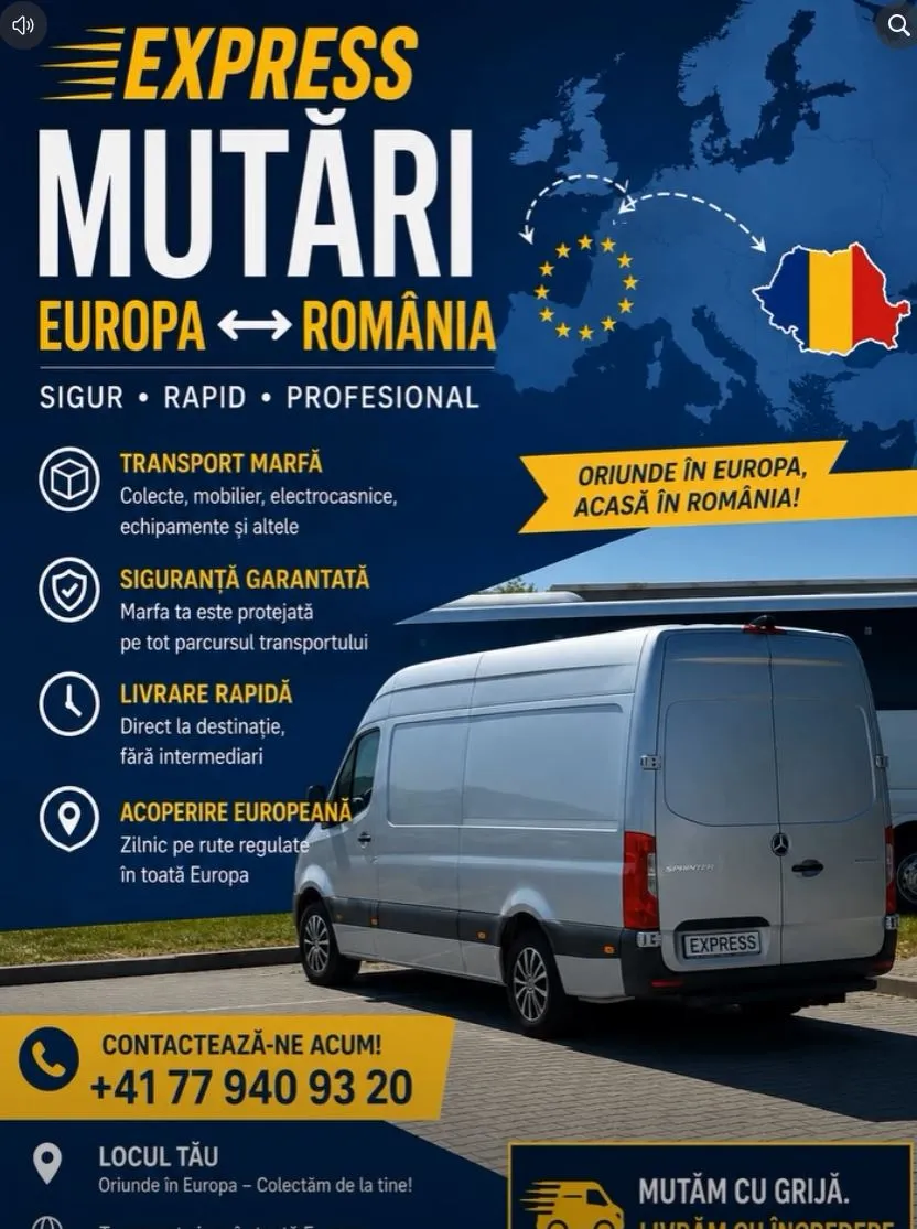 EXPRESS MUTĂRI – ELVETIA ⇄ România 🇷🇴