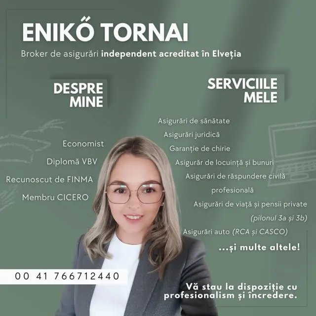 ✨ ENIKŐ TORNAI – INDEPENDENT INSURANCE BROKER ACCREDITED IN SWITZERLAND ✨