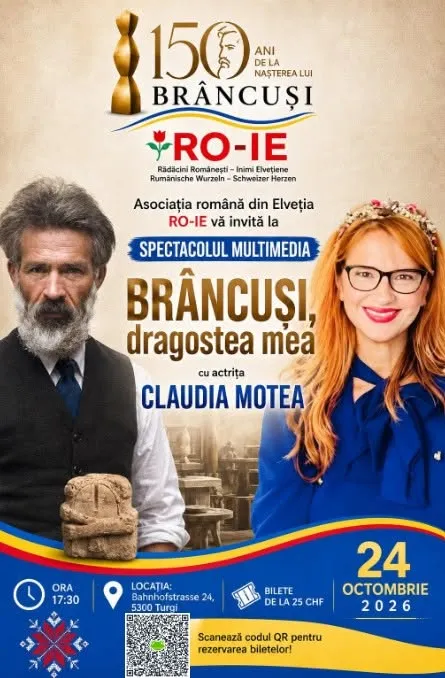 Exceptional multimedia show in Switzerland: „Brâncuși, dragostea mea”