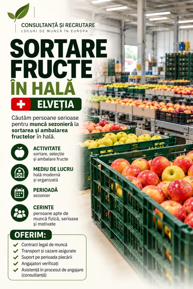 We are hiring staff for sorting and packing fruits